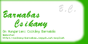 barnabas csikany business card