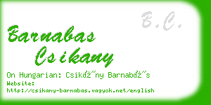 barnabas csikany business card